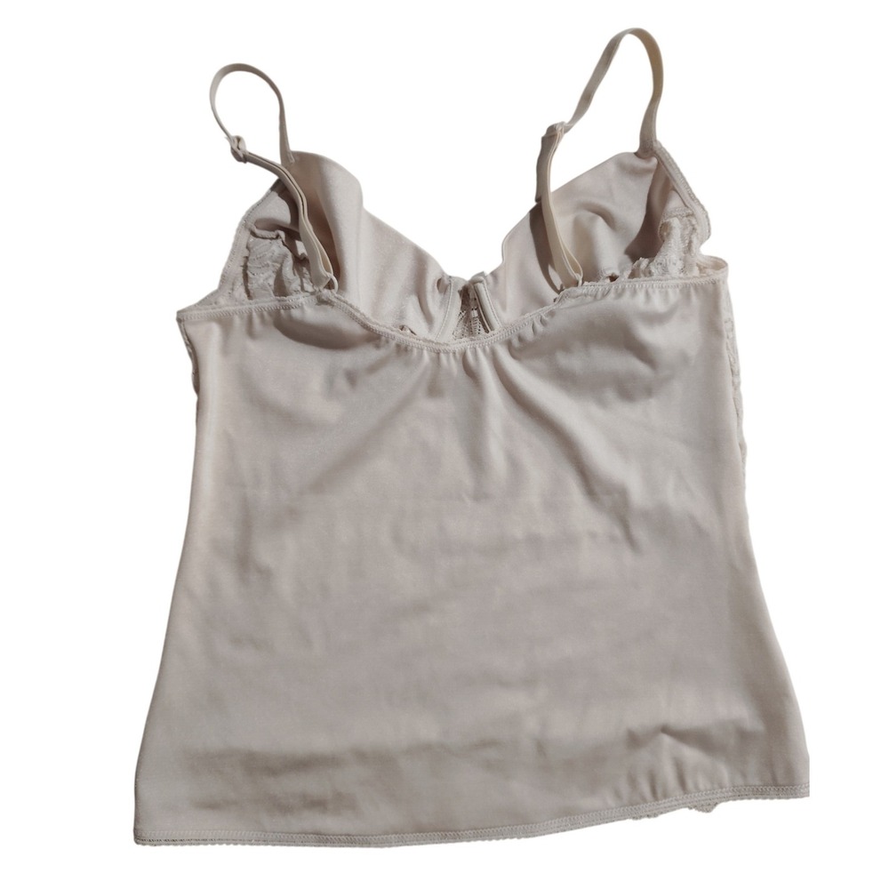 Vintage Lace Trimmed Full Figure Longline Bra Camisole 36C Full Support - Picture 2 of 6